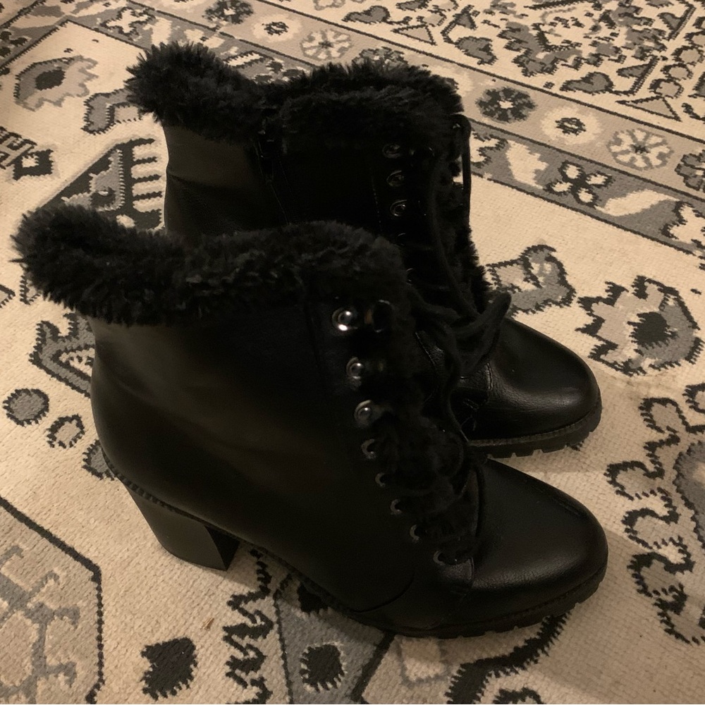 Express faux fur booties